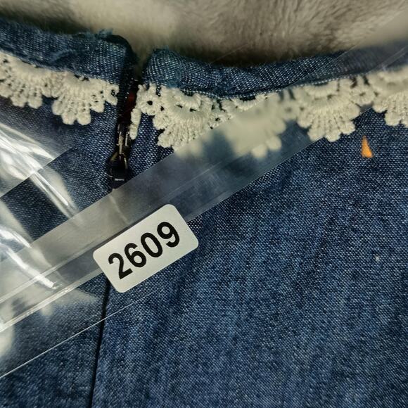 Disney Beauty and the Beast Dress Girls Size Large Blue Lace Trim Belle Tween - Picture 8 of 8